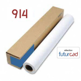 FUTURCAD - Bobine Papier PPC Dos Bleu - 0.914x100m - 115g